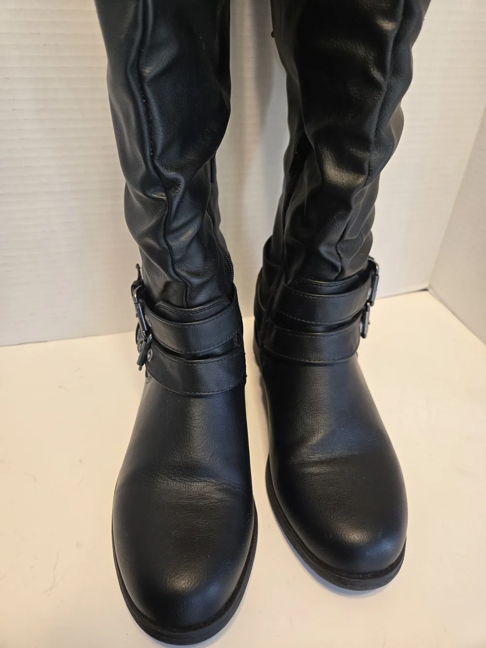XOXO Black Knee-High Lace-Back Riding Boots 6 1/2 M